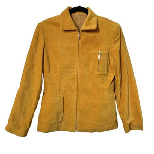 Vintage  Saturday Afternoons Golf Gold Yellow Corduroy Zip Jacket